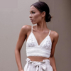 FASHERN LACE CROCHET CAMISOLE CROP TOP