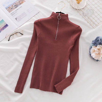 FASHERN ZIPPER SWEATER