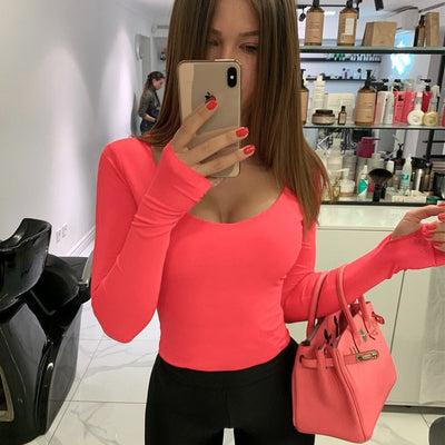 FASHERN NEON L/S BODYSUIT