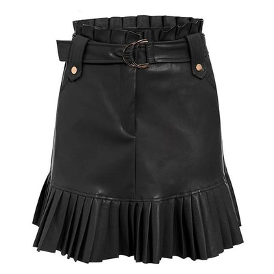FASHERN FAUX LEATHER SKIRT