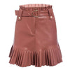 FASHERN FAUX LEATHER SKIRT