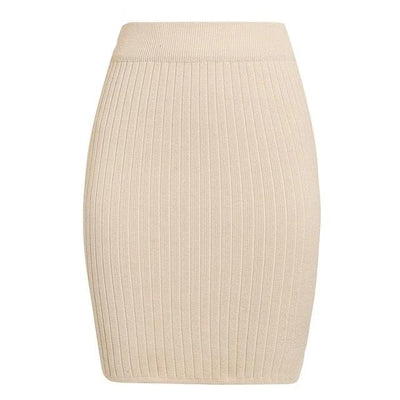 FASHERN ELASTIC KNIT MINI SKIRT
