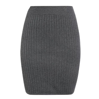 FASHERN ELASTIC KNIT MINI SKIRT