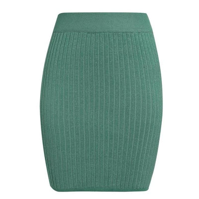 FASHERN ELASTIC KNIT MINI SKIRT