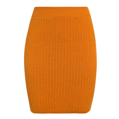 FASHERN ELASTIC KNIT MINI SKIRT