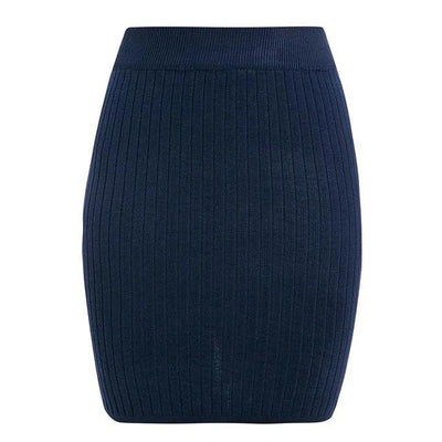 FASHERN ELASTIC KNIT MINI SKIRT