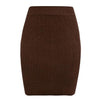 FASHERN ELASTIC KNIT MINI SKIRT
