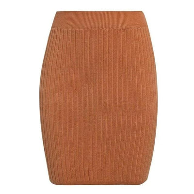 FASHERN ELASTIC KNIT MINI SKIRT