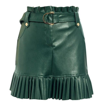 FASHERN FAUX LEATHER SKIRT