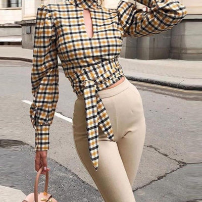 FASHERN METIKA PLAID TOP