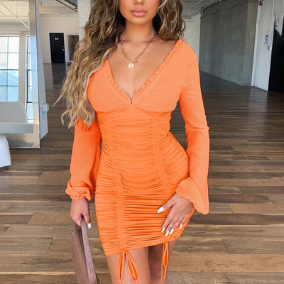 FASHERN CHIFFON BODYCON DRESS