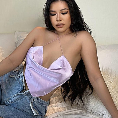 FASHERN BACKLESS CROP TOP