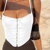 FASHERN V CORSET CROP TOP