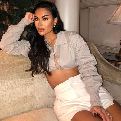 FASHERN PUFF CROP TOP