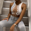 FASHERN LACE PATCH CROP TOP