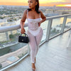 FASHERN MESH SHEER JUMPSUIT