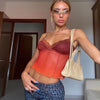 FASHERN MESH CROP TOP