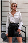 FASHERN PLEATED MINI SKIRT