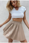 FASHERN PLEATED MINI SKIRT