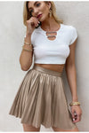 FASHERN PLEATED MINI SKIRT
