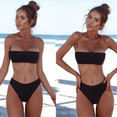 FASHERN BANDEAU BANDAGE BIKINI