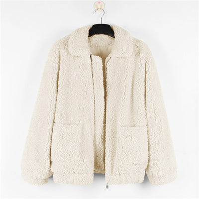 FASHERN FAUX LAMBSWOOL JACKET