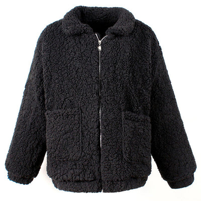 FASHERN FAUX LAMBSWOOL JACKET