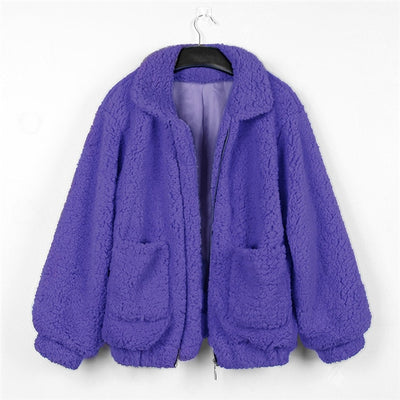 FASHERN FAUX LAMBSWOOL JACKET