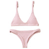 FASHERN PADDED SCOOP NECK BIKINI SET