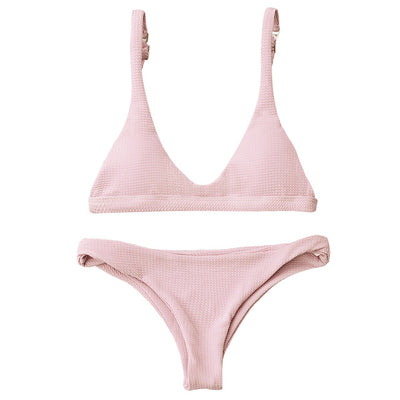 FASHERN PADDED SCOOP NECK BIKINI SET