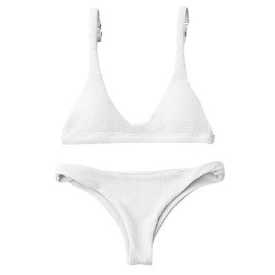 FASHERN PADDED SCOOP NECK BIKINI SET