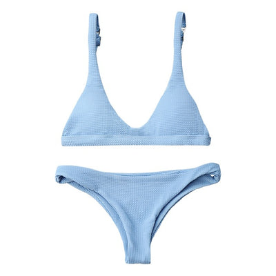 FASHERN PADDED SCOOP NECK BIKINI SET