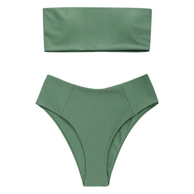 FASHERN BANDEAU HIGH CUT BIKINI