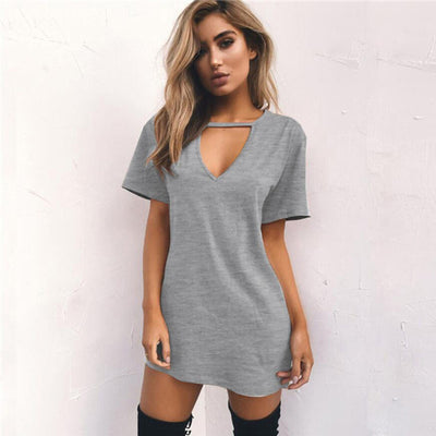 FASHERN MINI CHOKER DRESS