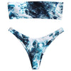 FASHERN ABSTRACT BANDEAU BIKINI