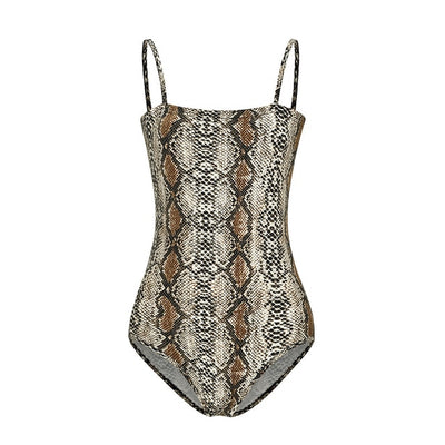 FASHERN PRINT SPAGHETTI STRAP BODYSUIT